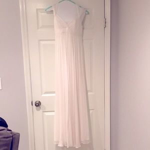 BCBGMAXAZRIA White Chiffon Gown, Size 2